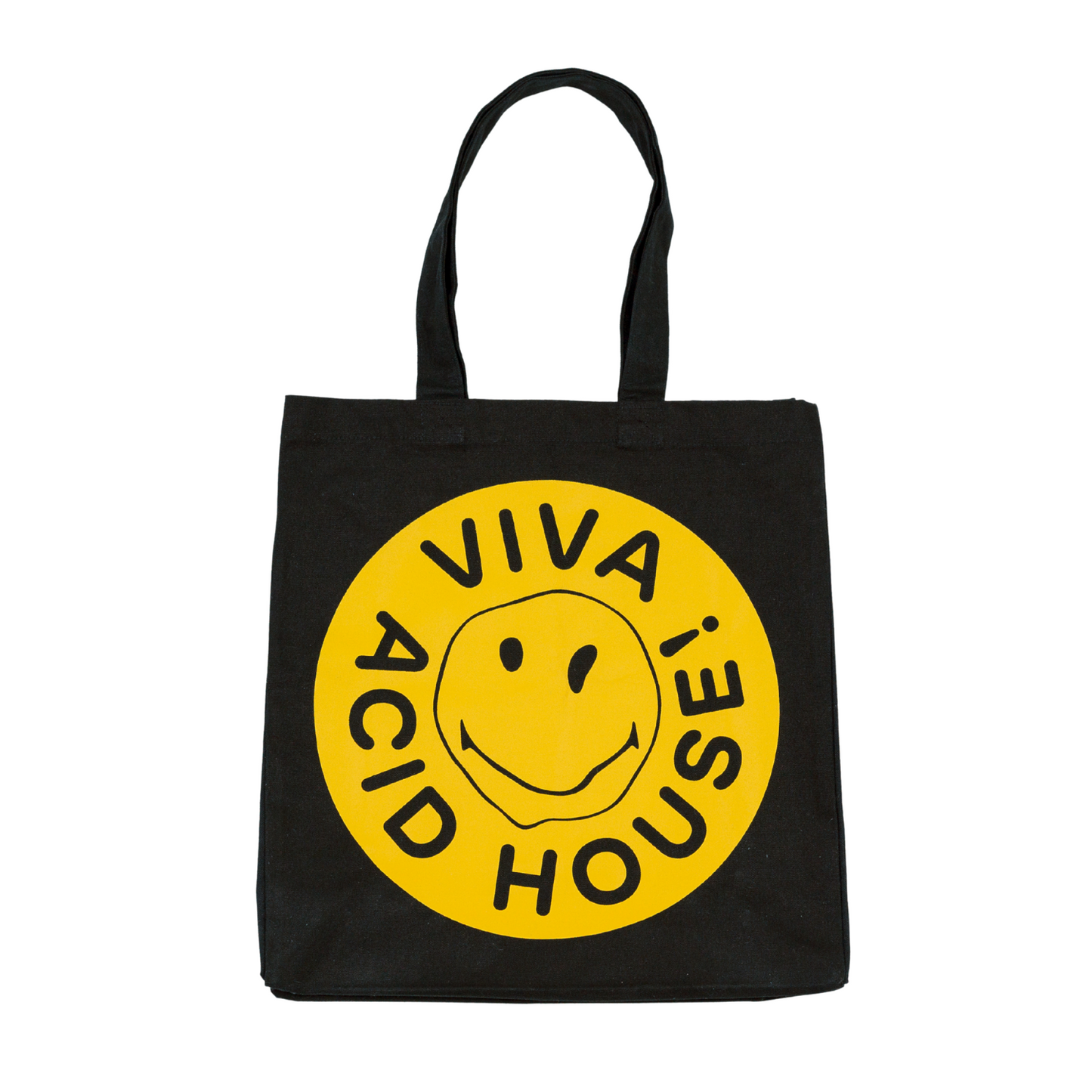 Disco Pogo | Wonky Smiley Viva Acid House Oversized Tote Bag