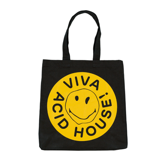 Disco Pogo | Wonky Smiley Viva Acid House Oversized Tote Bag